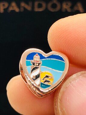 ✨🔥Pandora St. Augustine lighthouse Exclusive Heart Charm rose gold